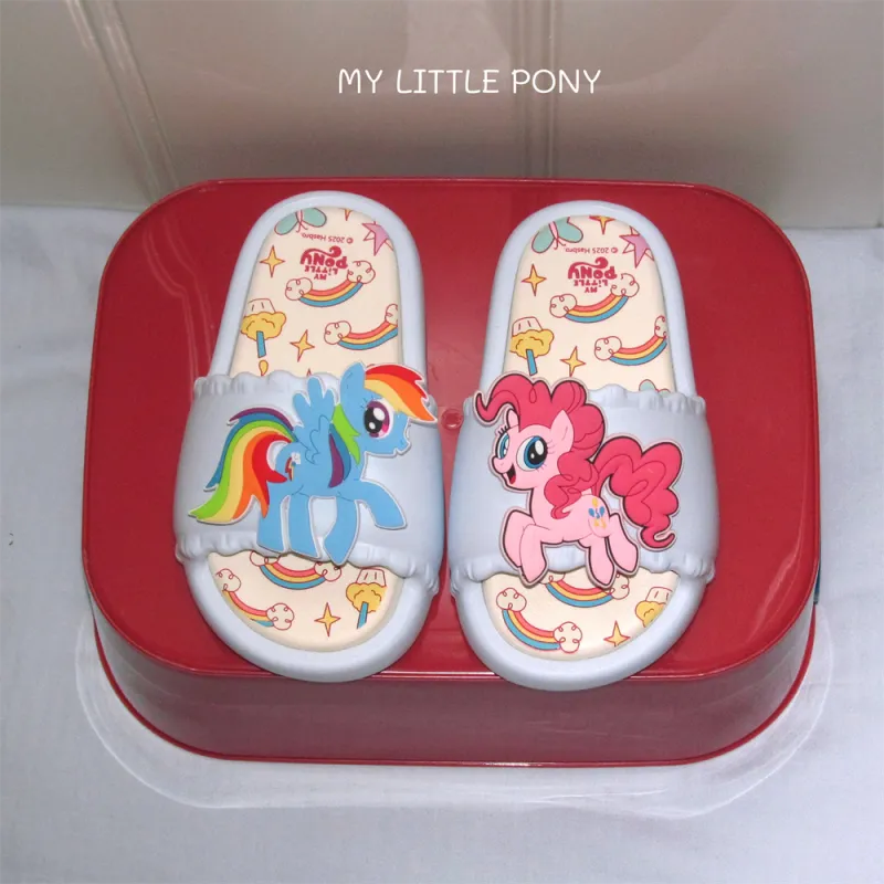 Thin Strips x MY LITTLE PONY Sandal Slippers Milk White+Light Pink Base-14