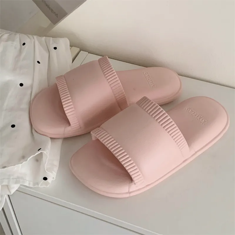 Thin Strips Sandal Slippers Unisex, Cream White-12