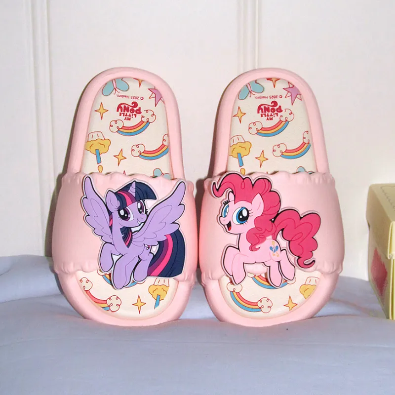 Thin Strips x MY LITTLE PONY Sandal Slippers Milk White+Light Pink Base-10