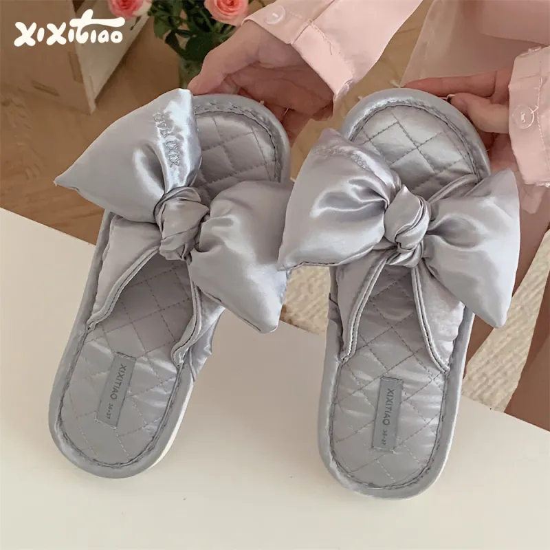 Thin Strips Cotton Linen Blend Slippers Unisex, Champagne-15