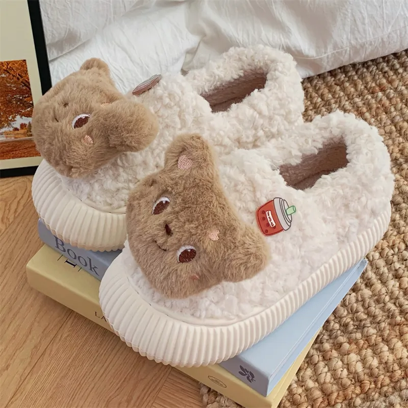 Thin Strips Cotton Slippers Women's Khaki-10