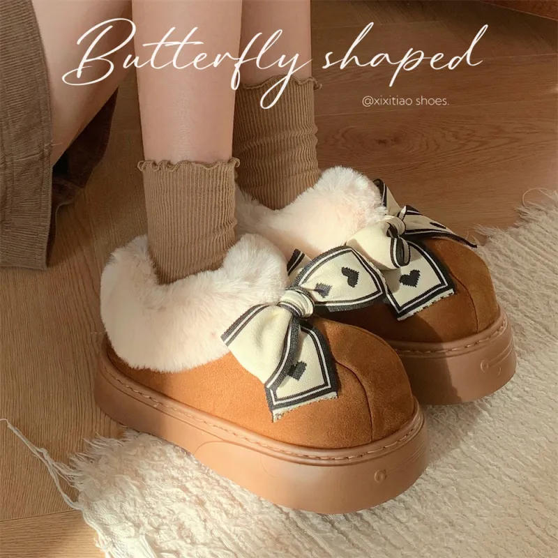 Thin Strips Cotton Slippers Women's, Brown-2
