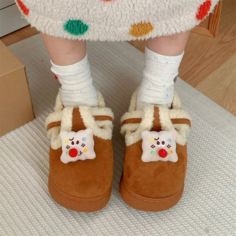 Thin Strips Cotton Slippers Women's, Light Brown-4