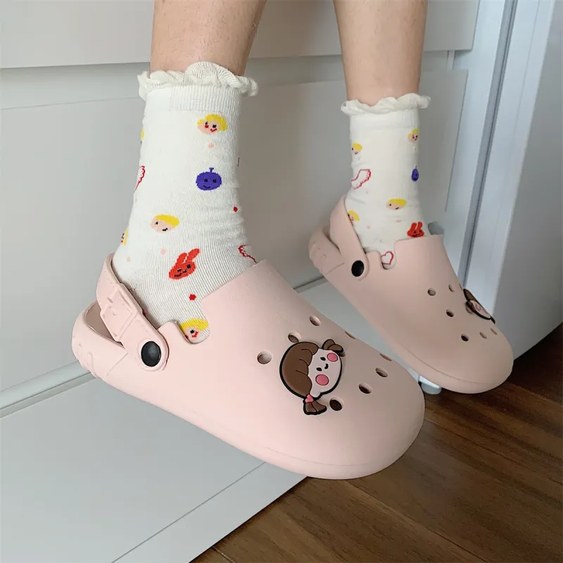 Thin Strips Slippers Unisex, White-11