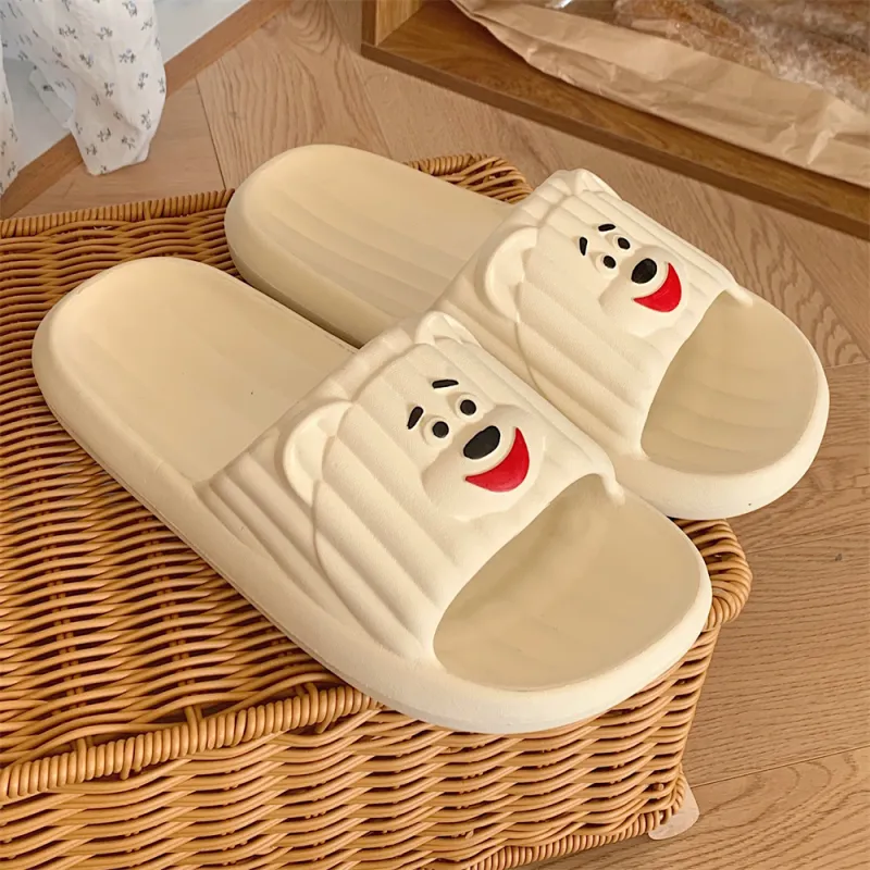 Thin Strips Sandal Slippers Unisex, Cream White-5
