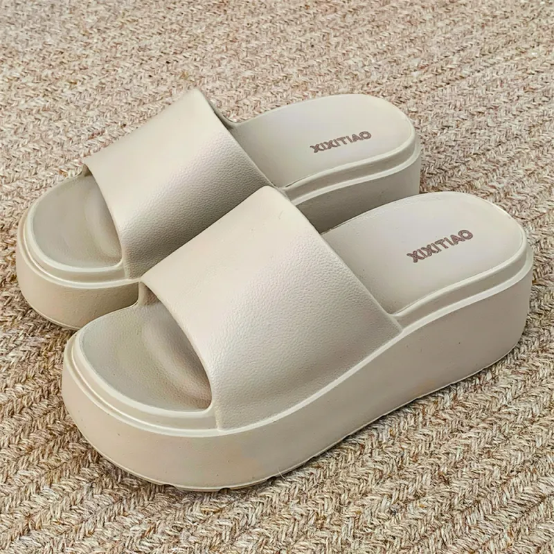 Thin Strips Slippers Women's, White-24