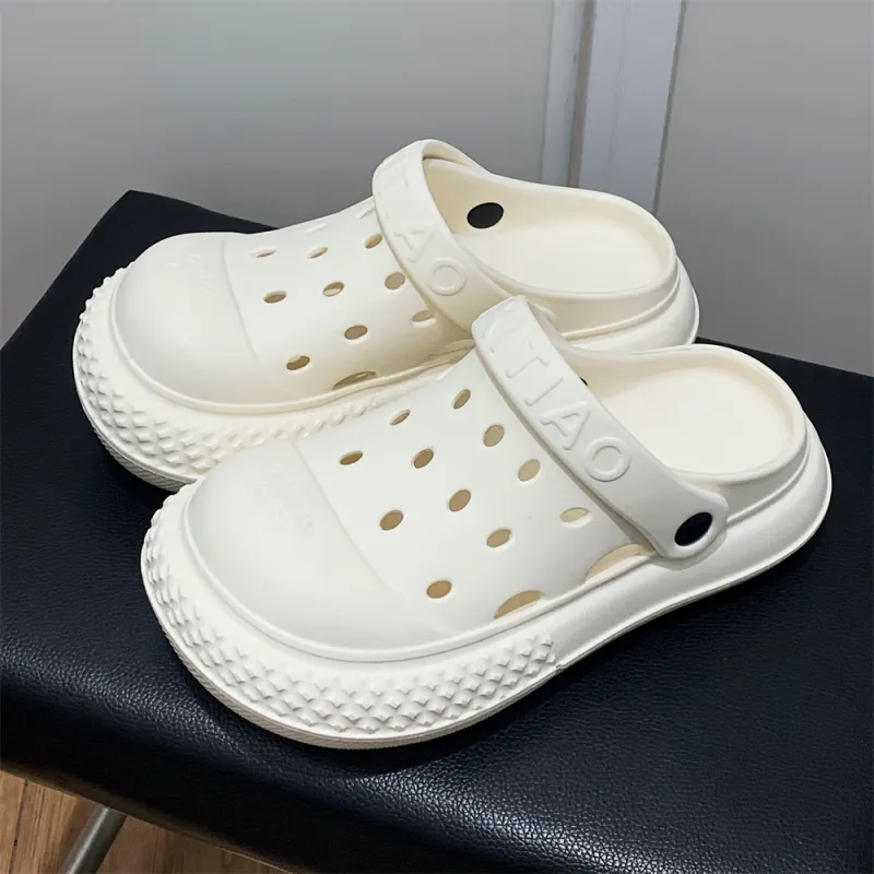 Thin Strips Sandal Slippers Women's, White-6