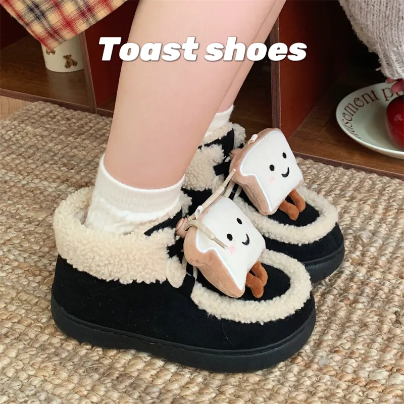 Thin Strips Cotton Slippers Women's Black-3