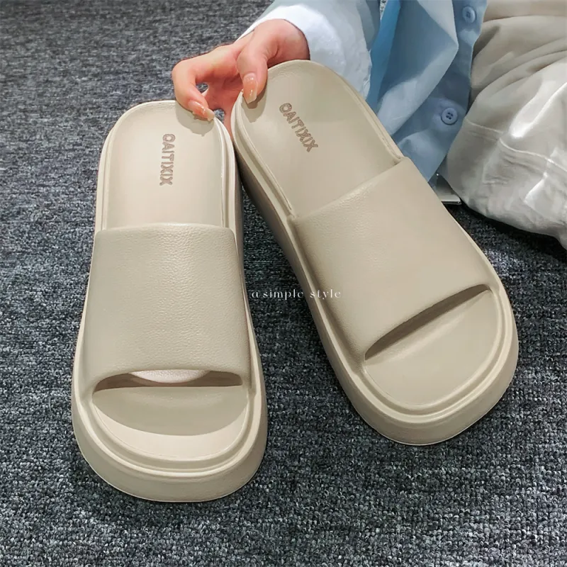 Thin Strips Slippers Women's, White-25