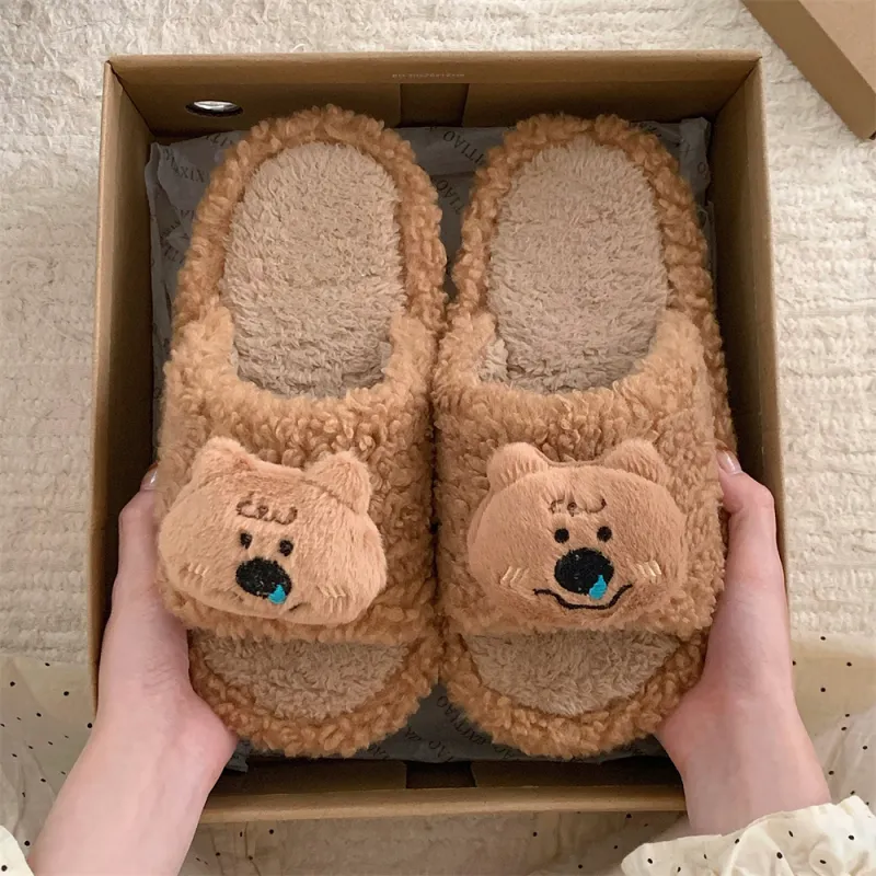 Thin Strips Cotton Slippers, Home Slippers Women's, Brown-2