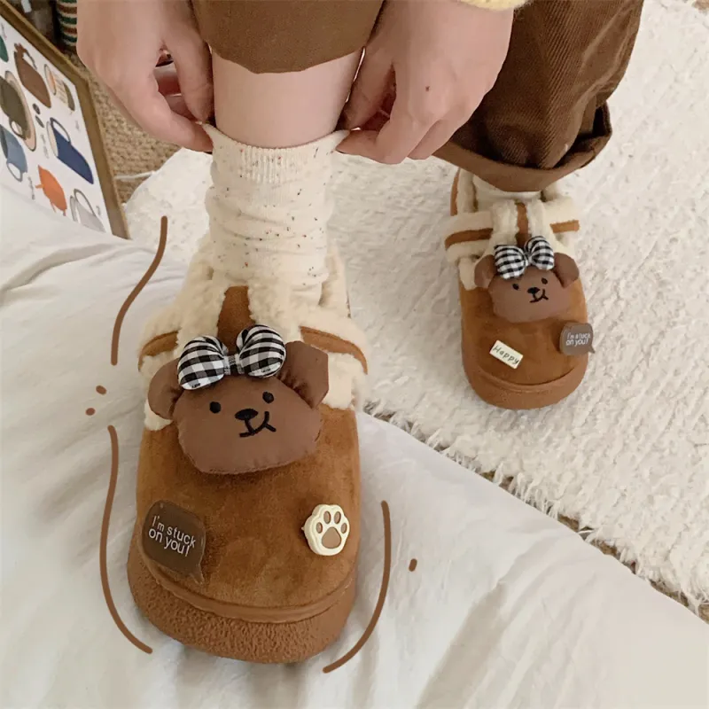 Thin Strips Cotton Slippers Women's, Light Brown-2
