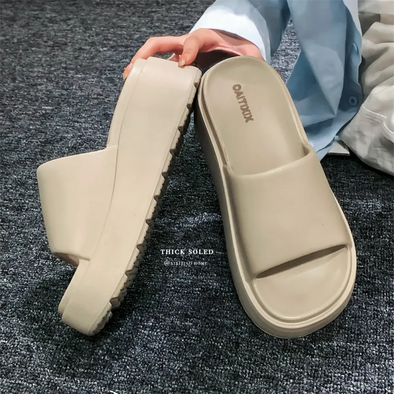 Thin Strips Slippers Women's, White-27