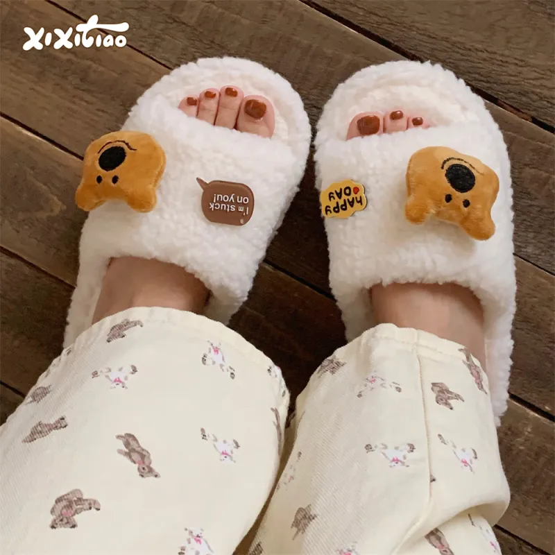 Thin Strips Cotton Slippers, Home Slippers Women's, Brown-9