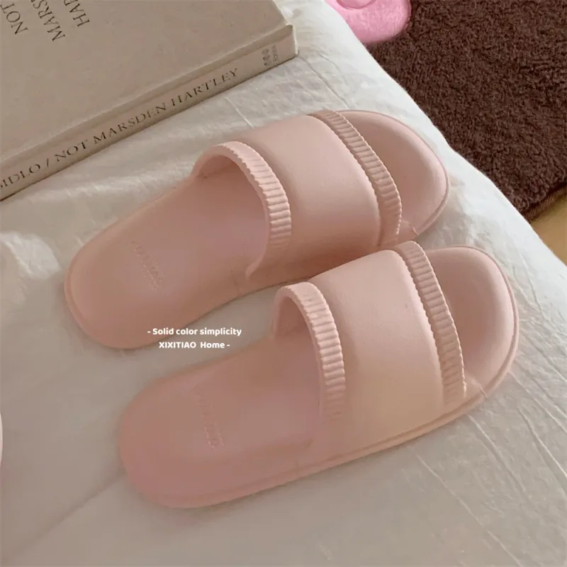 Thin Strips Sandal Slippers Unisex, Cream White-11