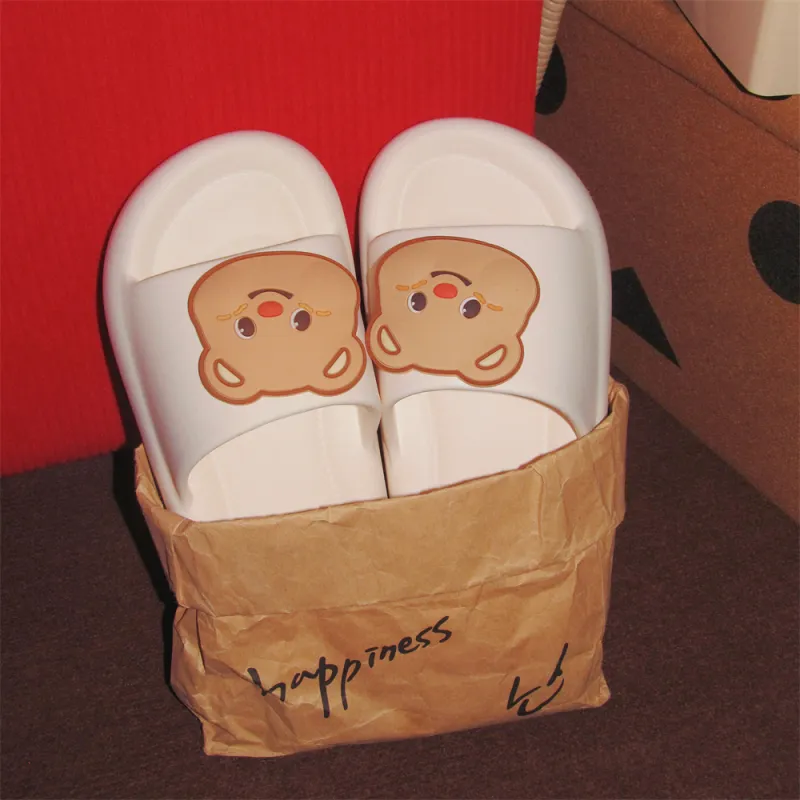 Thin Strips Sandal Slippers Unisex, Light Yellow-8