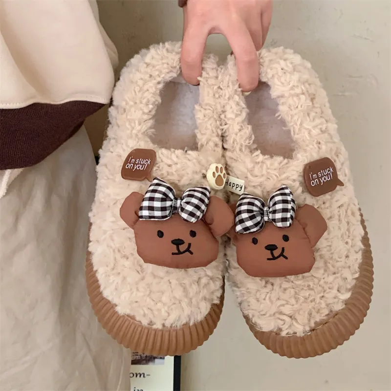 Thin Strips Cotton Slippers Women's, White-10