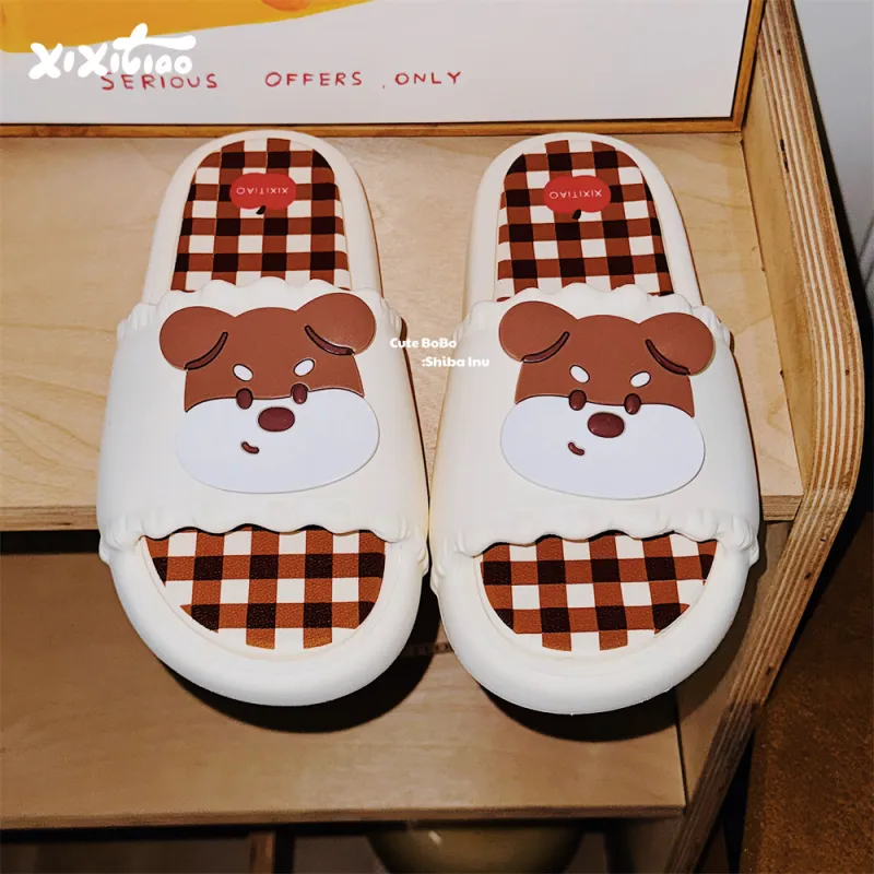 Thin Strips Sandal Slippers Women's Cream White-1