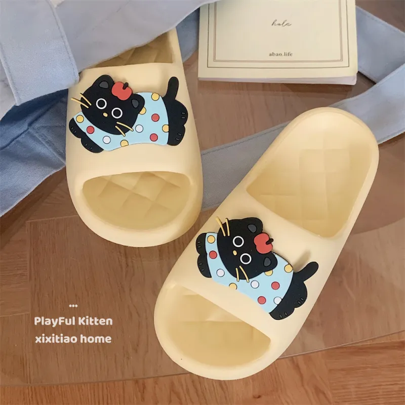 Thin Strips Sandal Slippers Black-17
