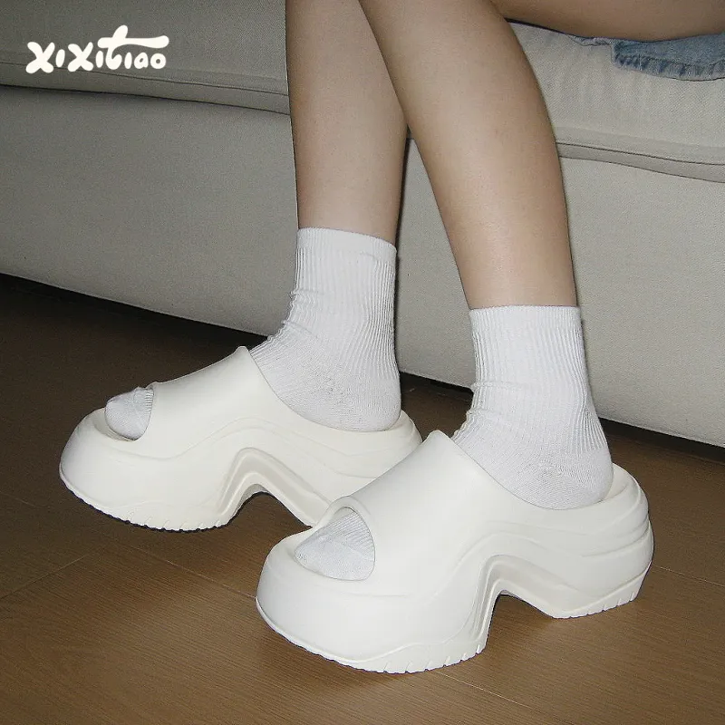 Thin Strips Sandal Slippers Women's, Ivory-1