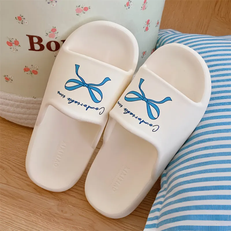 Thin Strips Slippers Women's, White-2