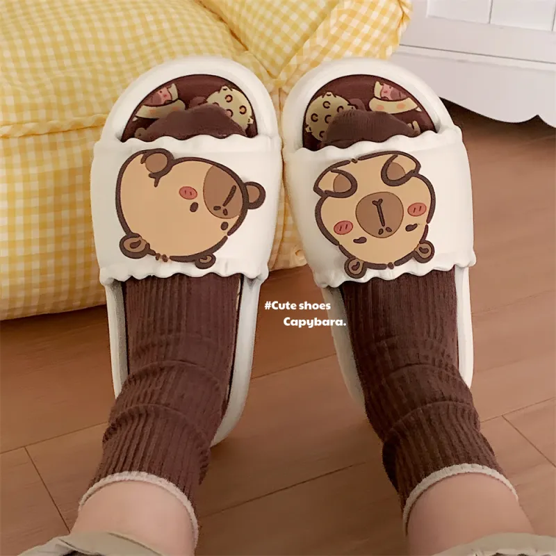 Thin Strips Slippers Unisex, Black-7