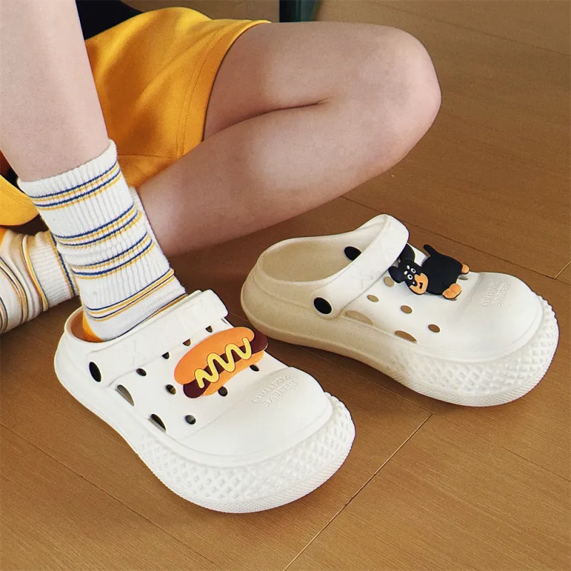 Thin Strips Slippers Women's, White-1