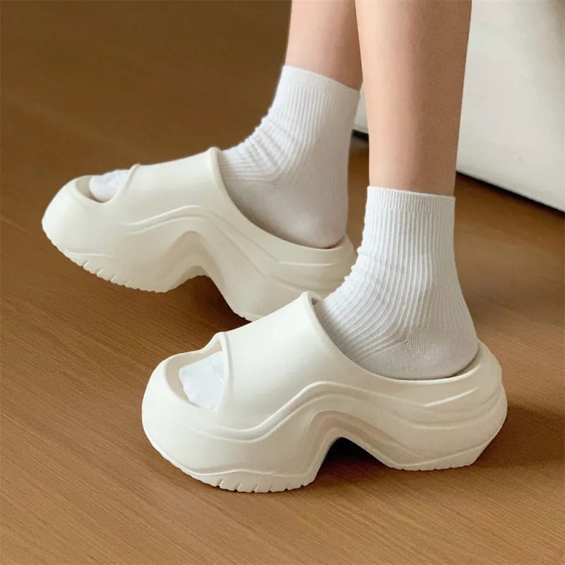 Thin Strips Sandal Slippers Women's, Ivory-3