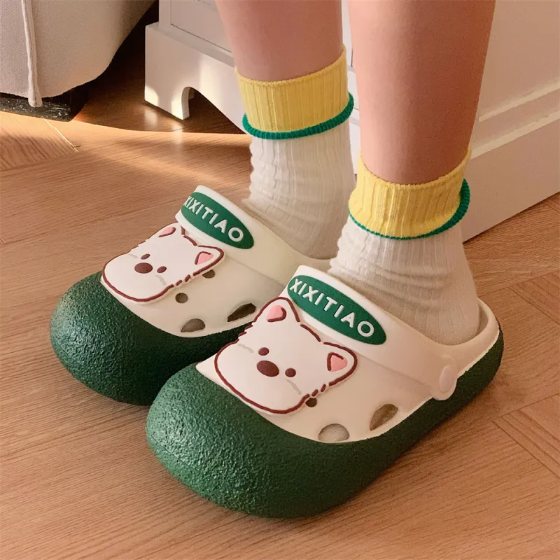 Thin Strips Slippers Women's, White Yellow-15