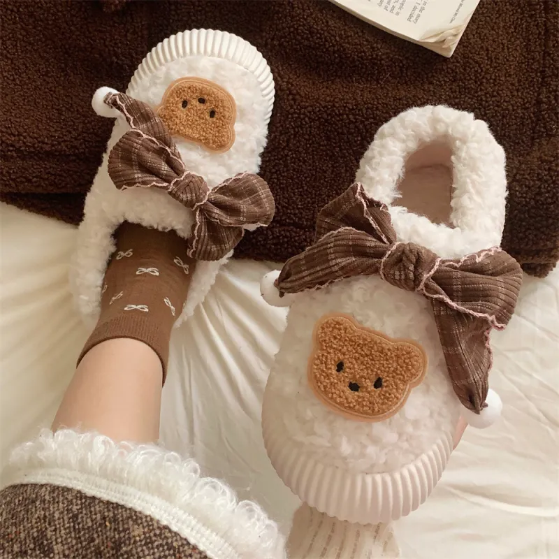 Thin Strips Cotton Slippers Women's Khaki-9