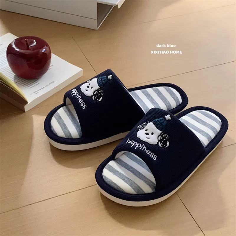 Thin Strips Slippers Unisex, Cream Apricot-13