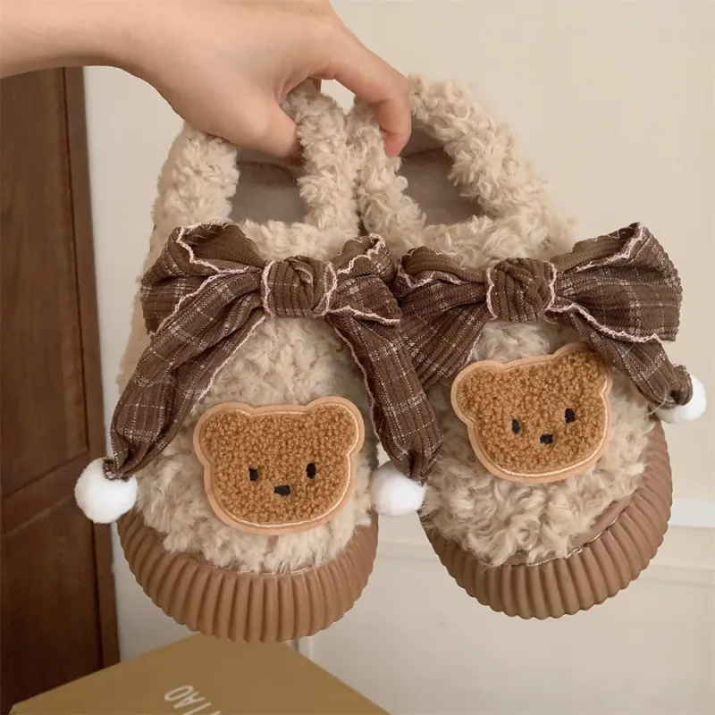 Thin Strips Cotton Slippers Women's Khaki-4