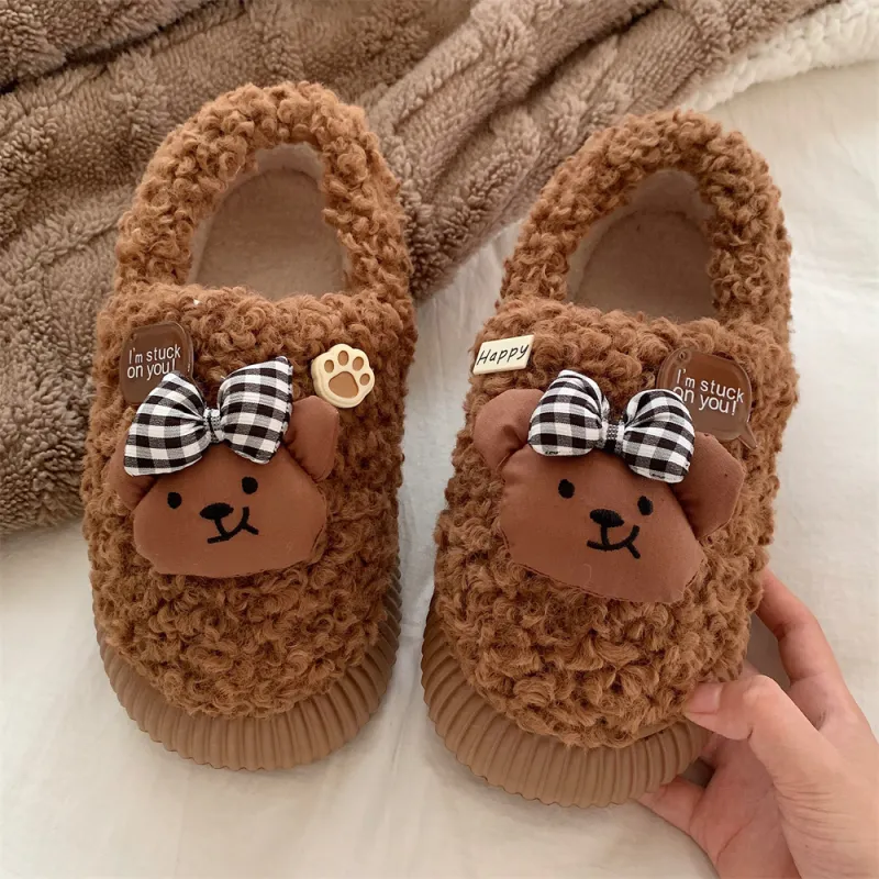Thin Strips Cotton Slippers Women's, White-15