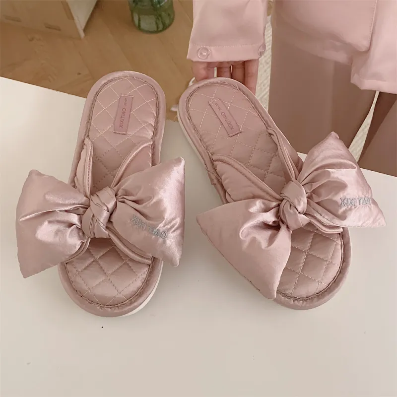 Thin Strips Cotton Linen Blend Slippers Unisex, Champagne-9