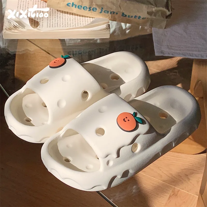 Thin Strips Sandal Slippers Unisex, Cream White-1