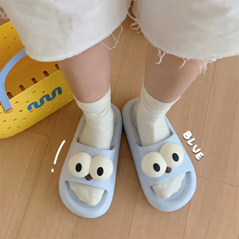 Thin Strips Slippers Unisex, Distant Sky Blue-5