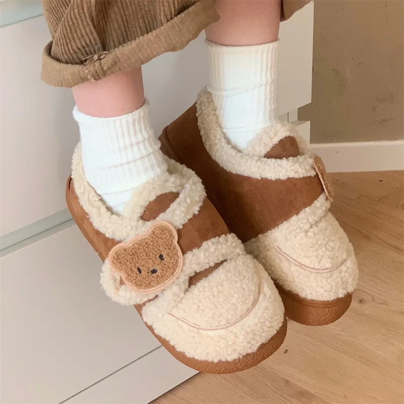 Thin Strips Cotton Slippers Light Brown, Home Slippers-5