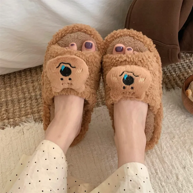 Thin Strips Cotton Slippers, Home Slippers Women's, Brown-5