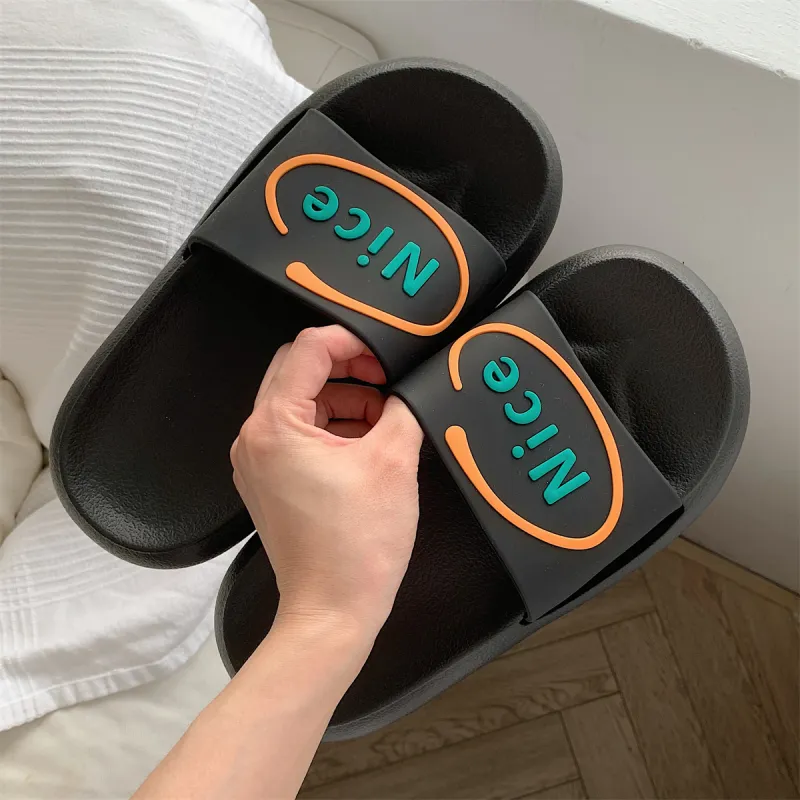 Thin Strips Slippers Unisex, Ecru-9