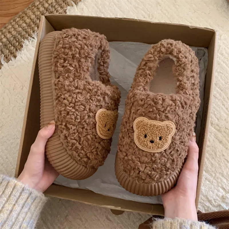 Thin Strips Cotton Slippers Women's, Brown-5