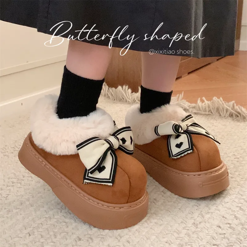 Thin Strips Cotton Slippers Women's, Brown-4