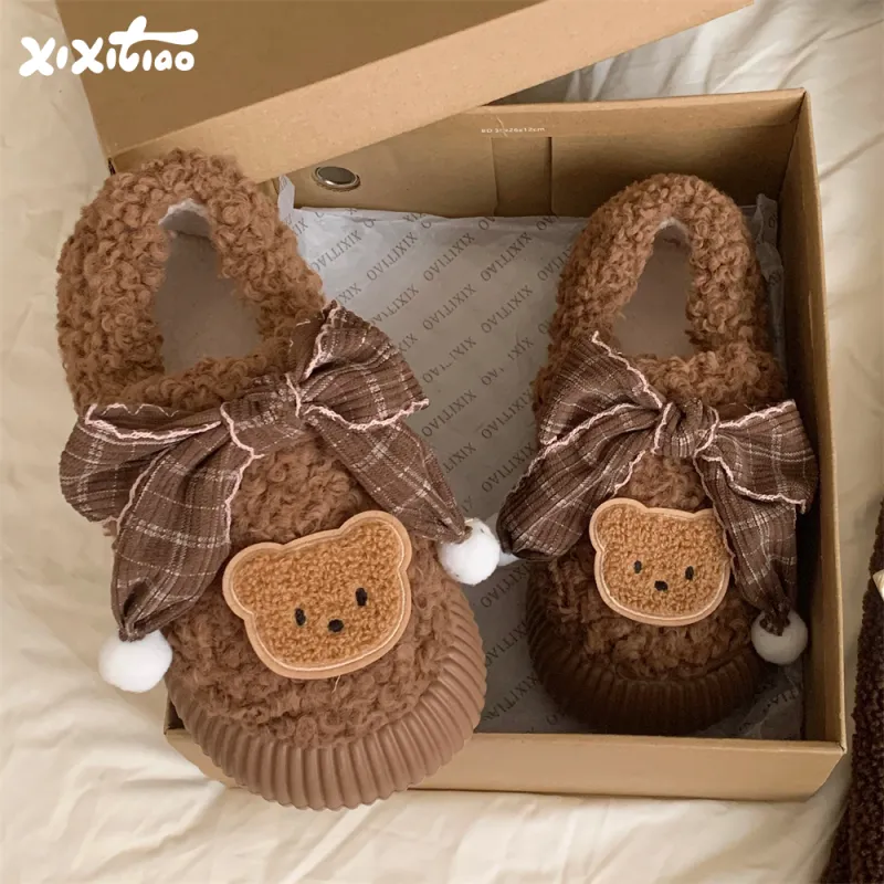 Thin Strips Cotton Slippers Women's Khaki-13