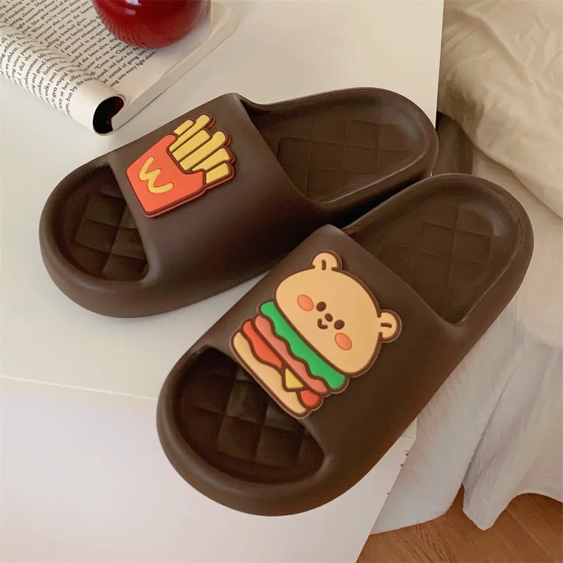 Thin Strips Sandal Slippers Unisex, Black-25