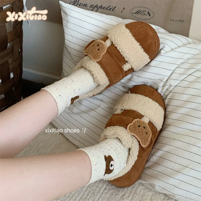Thin Strips Cotton Slippers Women's, Light Brown-2