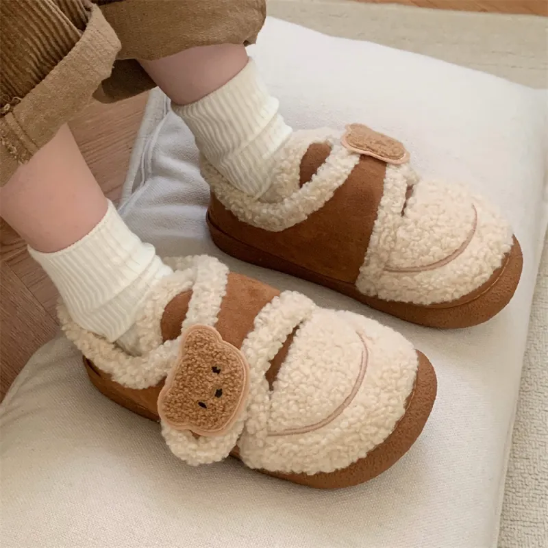 Thin Strips Cotton Slippers Light Brown, Home Slippers-4