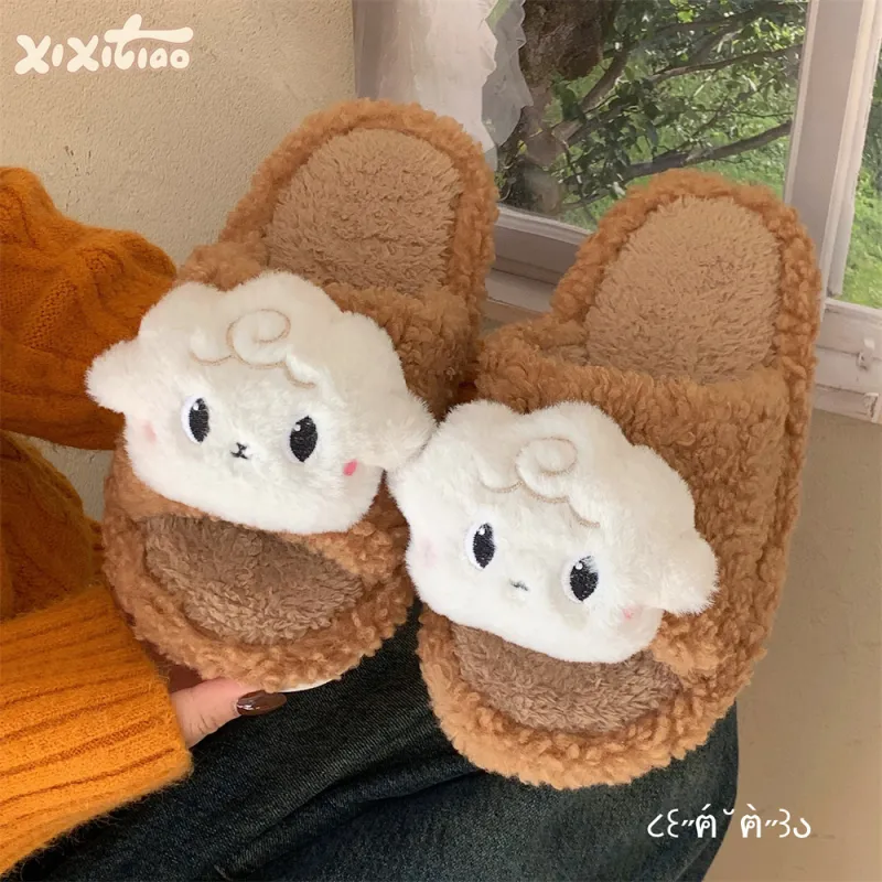Thin Strips Cotton Slippers Women's-7