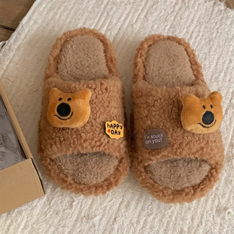 Thin Strips Cotton Slippers, Home Slippers Women's, Brown-6