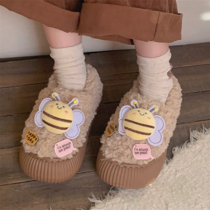 Thin Strips Cotton Slippers Women's, White-9