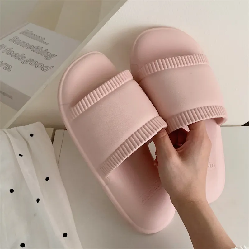 Thin Strips Sandal Slippers Unisex, Cream White-9