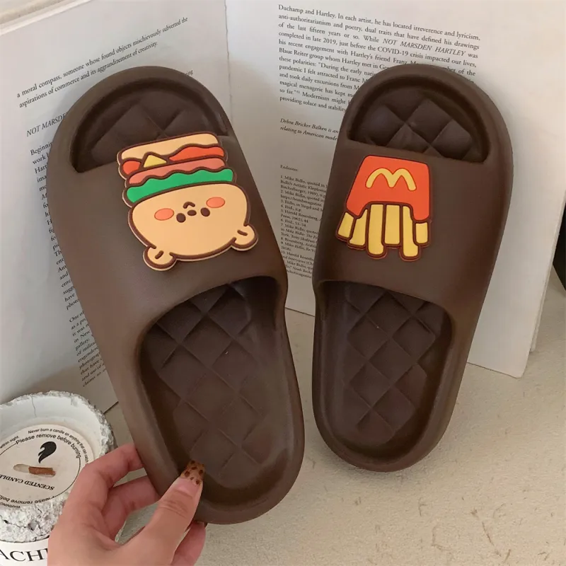 Thin Strips Sandal Slippers Unisex, Black-23