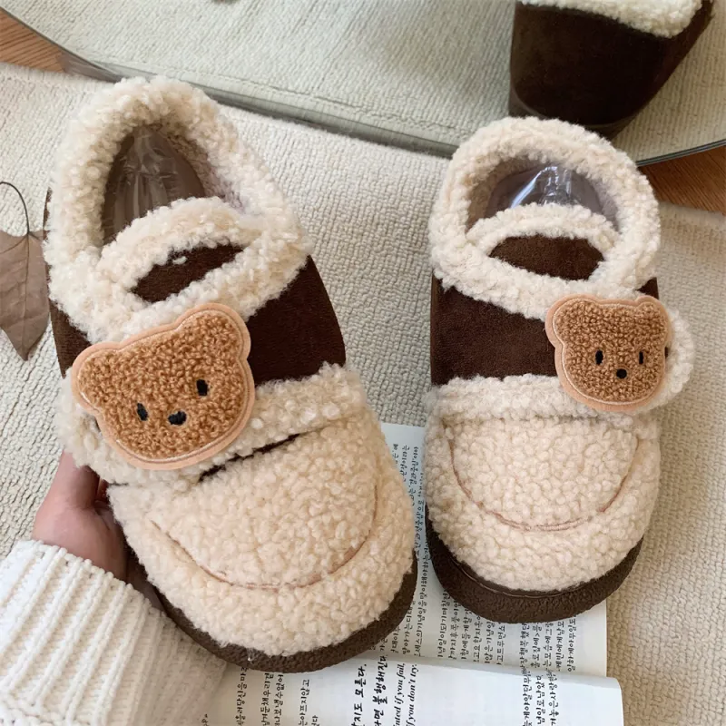 Thin Strips Cotton Slippers Light Brown, Home Slippers-20